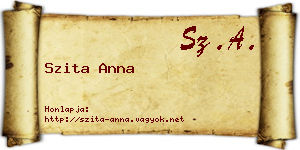 Szita Anna névjegykártya